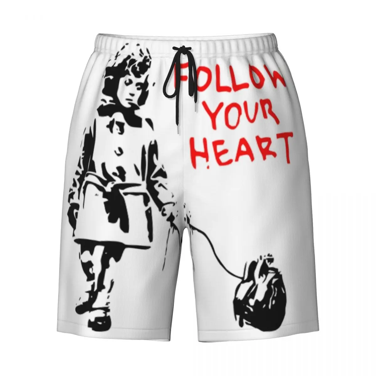 Boardshorts de praia com secagem rápida masculina, Shorts de pranchinho personalizados, Street Pop Art Swim Trunks, trajes de banho