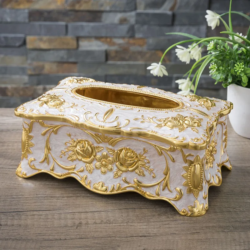 Europe Supper Large Castle Pattern Tissue Napkin Box Removable Tissue Holder For Home Decoration ZJH069A