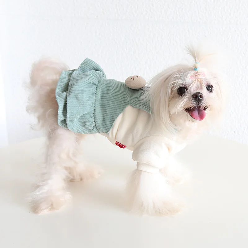 Pet Fleece Coat Cute Rabbit Velvet Strap Skirt Autumn Winter Cat Clothing Pet Clothes Dog Clothes Puppy Clothes Dog Accessories