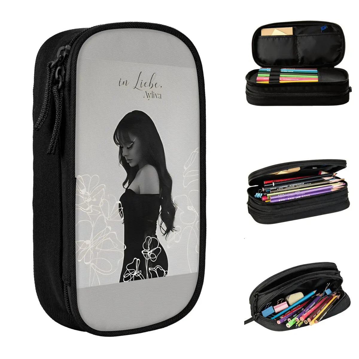 Ayliva In Liebe Tour 2025 الحفل قلم رصاص الحقيبة المغني البوب الموسيقى مدرسة مقلمة فتاة صبي سستة مخصص منظم قرطاسية