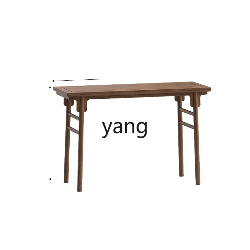 

LMM New Chinese Style Solid Wood Narrow Wall-Mounted Ming Style Side Table Old Elm Wood Entryway Console Cabinet
