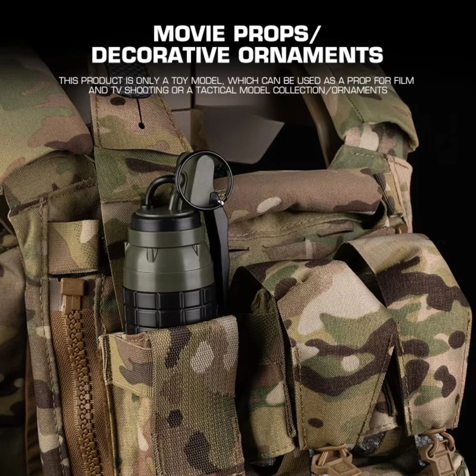 Hand Grenades ABS Dummy Model with Removable Pull Ring Storage Space Decorative Ornaments for Hunting Accessories