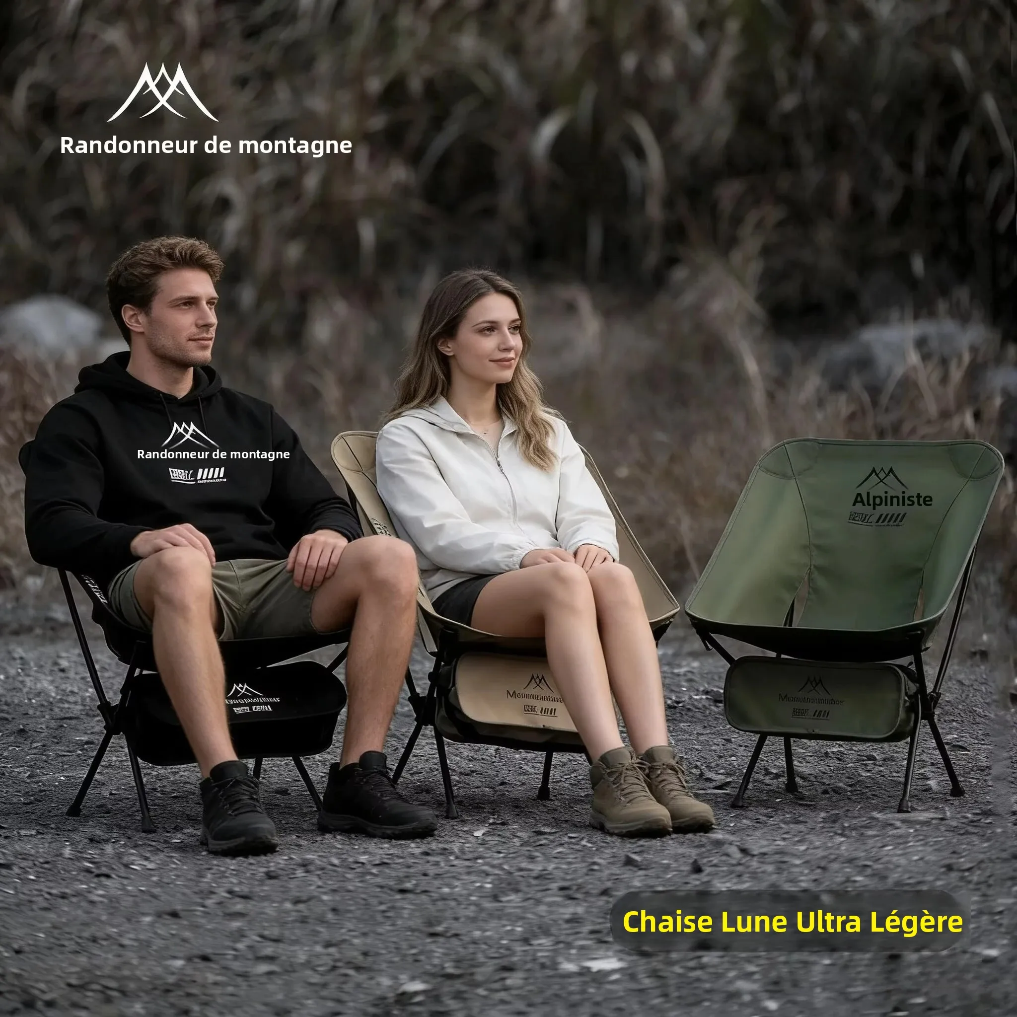 MOUNTAINHIKER Chaise Lune Ultra Légère Améliorée pour Camping, Randonnée, Pêche, Banc Pliant Portable en Alliage d'Aluminium pour Extérieur, 3 Couleurs