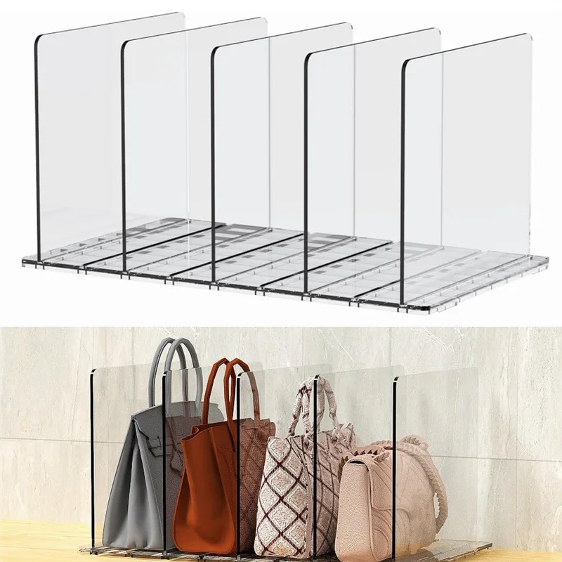 Purse Organizer for Closet, Shelf Dividers for Closet Organization Adjustable Plastic Handbag Organizers for Closets