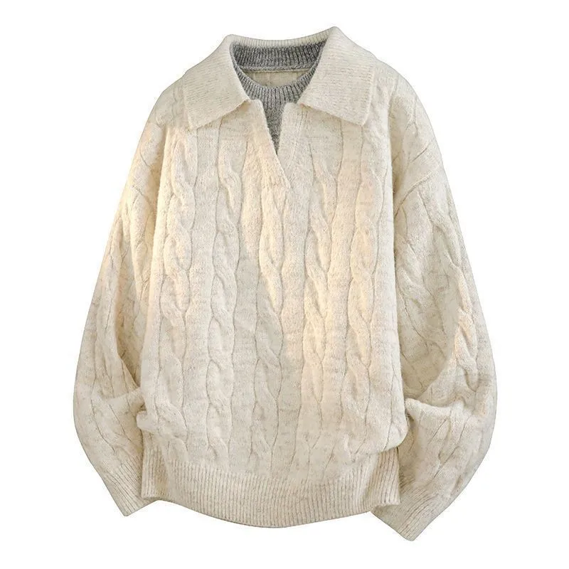 

New Y2K men and women spring and autumn loose Harajuku casual top American high street hip-hop couple retro round neck sweater