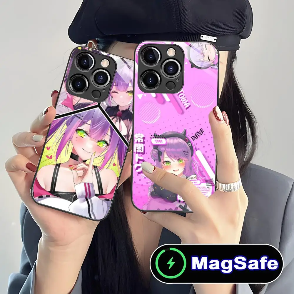 

Чехол для телефона Anime Tokoyami Towa для iPhone 16, 15, 14, 13, 12, 11 Pro Max Plus Mini MagSafe, стеклянный цвет, защитный роскошный смартфон
