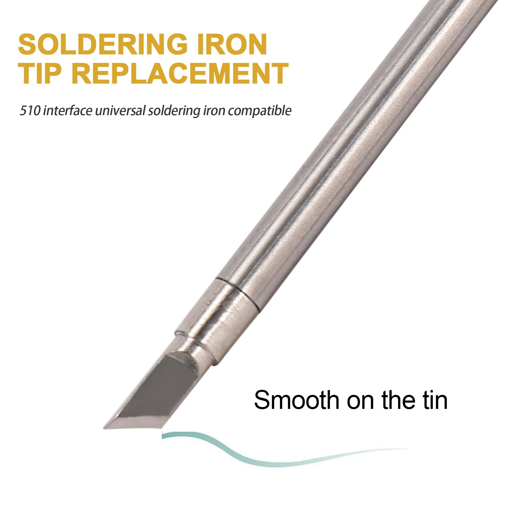 510 Interface Soldering Iron Tip Mini Portable USB Soldering Iron Tip Welding Rework Accessories, Knife Tip
