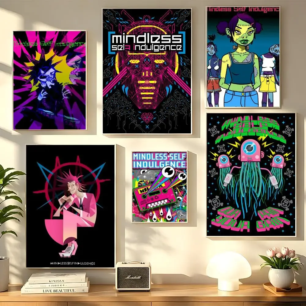 Band M-Mindless S-Self I-Indulgence Poster Decorative Wall Sticker Mural Photo Print for Bedroom Living Room Hallway Home Decor