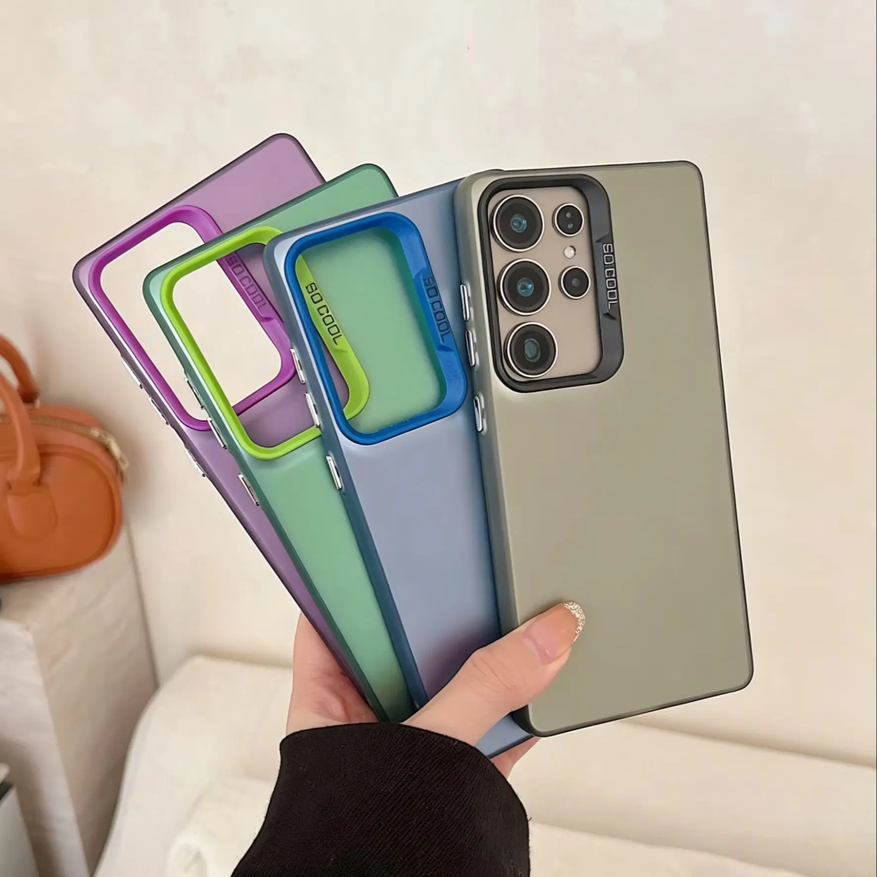 Frosted Korean Y2K INS Hard Phone Case For Samsung Galaxy A14 A15 S21 FE S22 S23 S23Ultra S24 S24Plus A25 A35 A52 A53 A54 A55