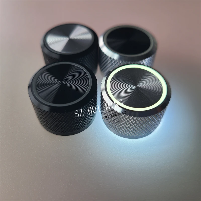 4pcs Aluminum Plastic Translucent Knob Cap Car Volume Adjustment Potentiometer Knobs Knurled 22*15mm Infiniti FX37 Hyundai ix35