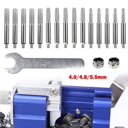 Chainsaw Sharpener Grinding Head Set 5pcs Coated Cylindrical Burr In 40mm 48mm And 55mm Sizes Includes Nut And Wrench