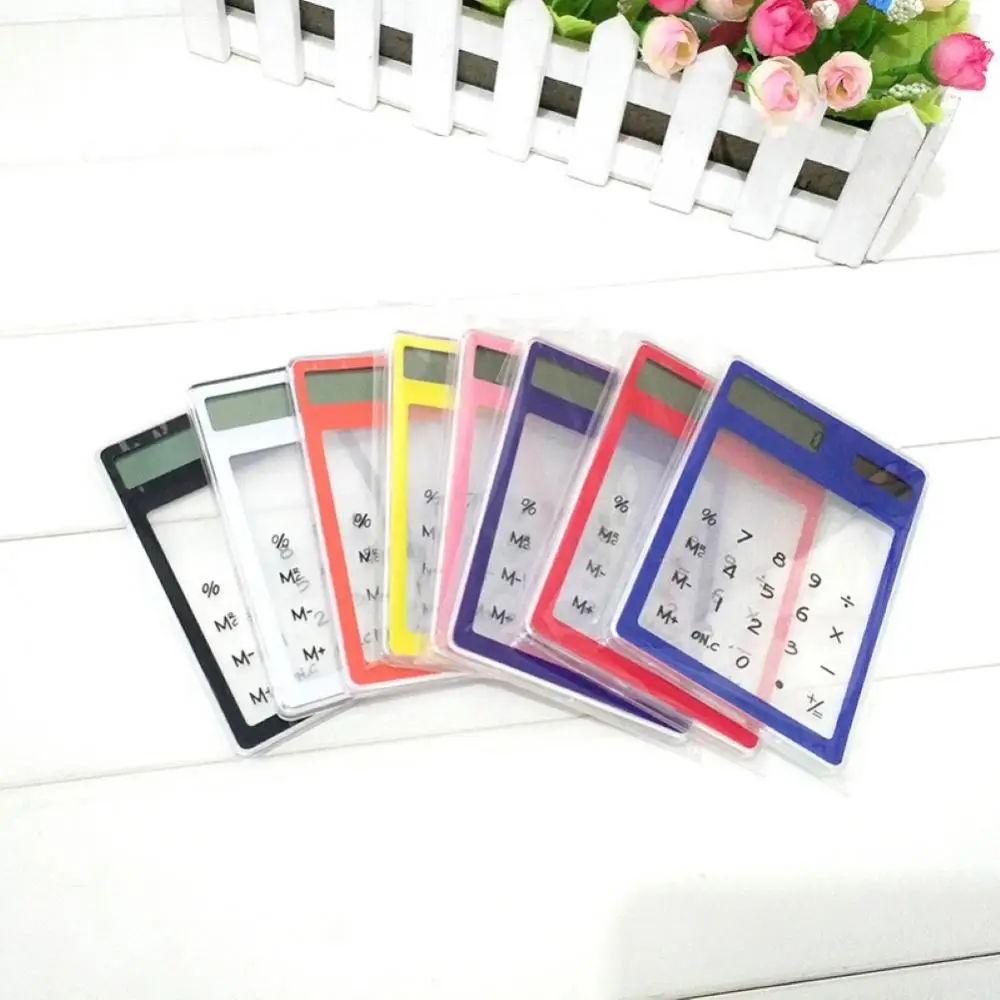 Slim Scientific Calculator Solar Power Energy Touch Clear Student School Study