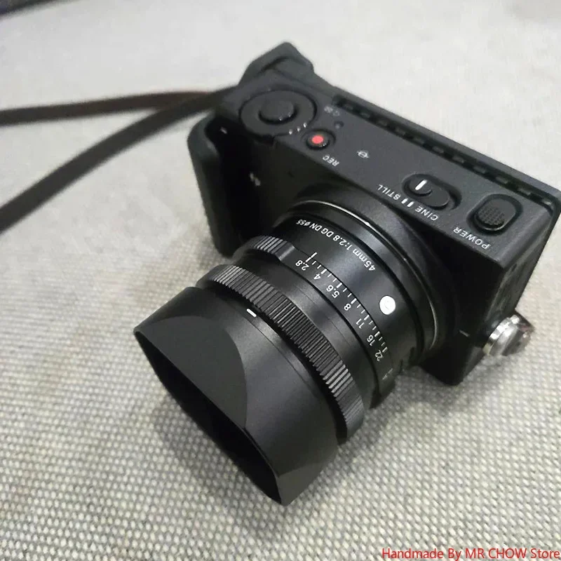 تصميم لسيجما 24 مللي متر f3.5 45 مللي متر F2.8 90 مللي متر F2.8 DG DN غطاء عدسة مربع حربة معدنية مع غطاء محرك السيارة المجاني