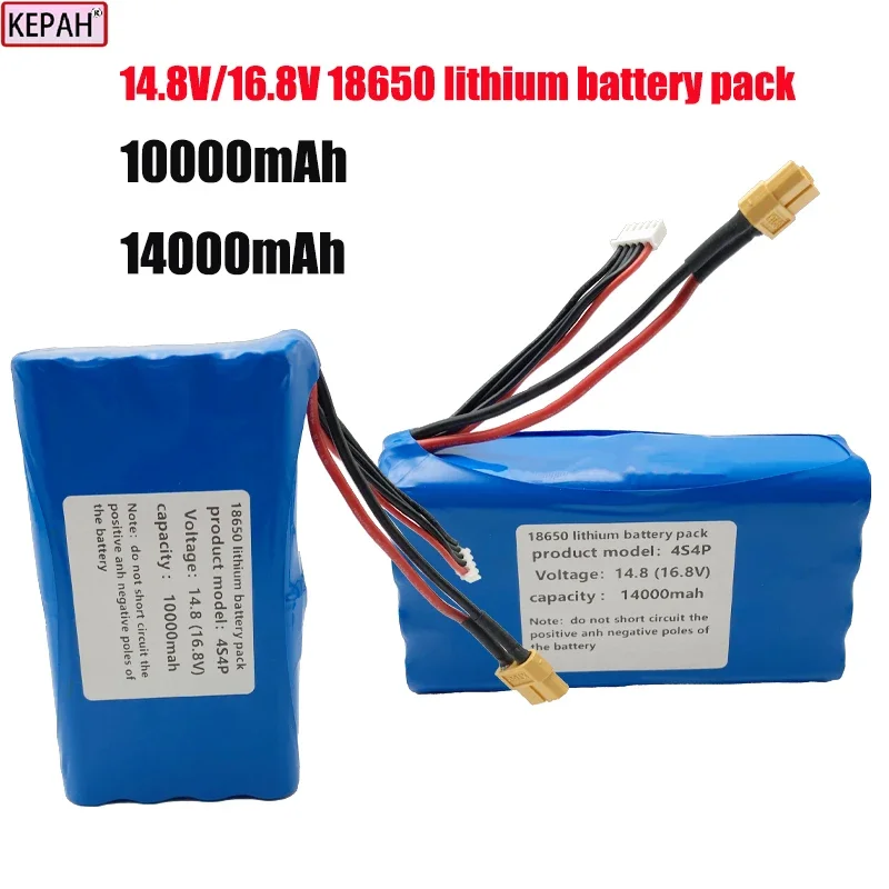 Batteria al litio Uav 14.8V/16.8V 10Ah 14AH 4 s4p 18650, per veicoli aerei senza equipaggio, velivoli quadcopter multirotore e barche, ecc