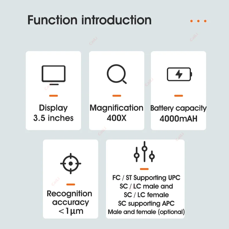 AUA-400 Fiber Optic Inspection Microscope Probe Optic End Face Video Probe Microscope für SC/FC/ST/LC GSM Netzwerkkompatibilität