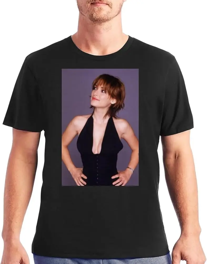 Winona Ryder - Men's Crewneck T-Shirt TNW s High Quality 100%Cotton Short Sleeve