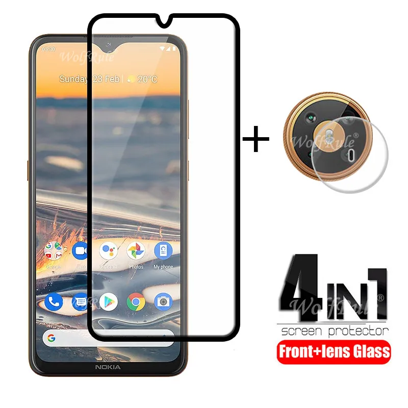 

4-in-1 For Nokia 5.3 Glass For Nokia 5.3 Tempered Glass Screen Protector Protective Camera Film For Nokia 7.2 3.4 5.3 Lens Glass