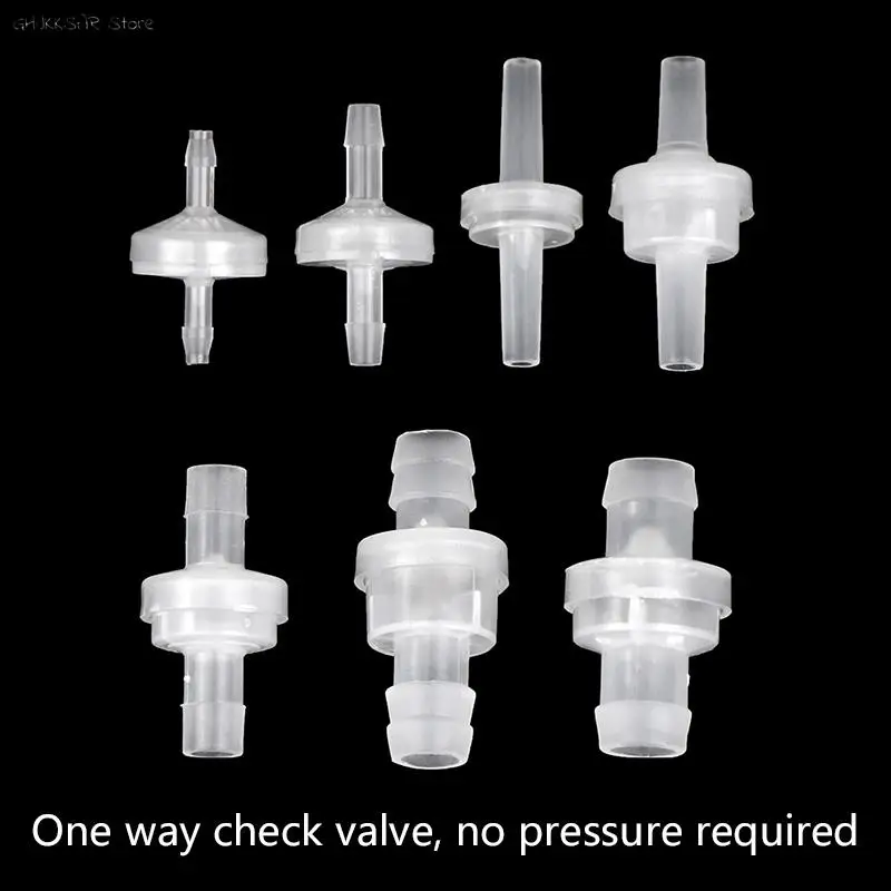 

1pc Diameter 3mm 4mm 5mm 6mm 8mm 10mm 12mm Plastic Check Valve One-Way Pagoda Inline Non-Return Gas Liquid Water Fluid Stopper