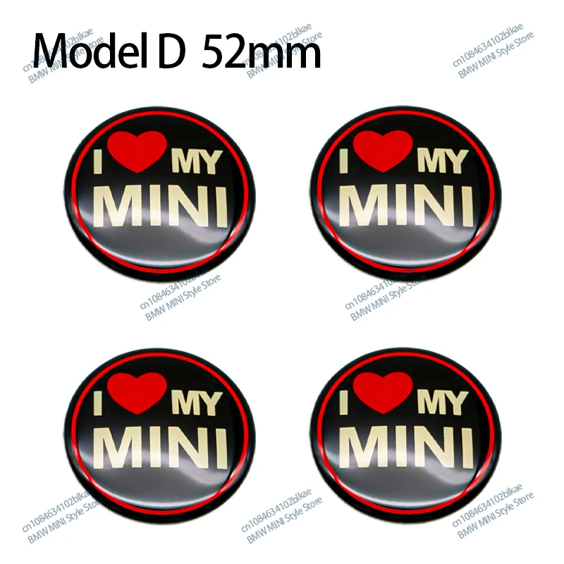 4Pcs 52/54 Emblem Car Wheel Center Hub Caps Sticker For MINI Cooper One S JWC R55 R56 F56 R57 R58 R59 R60 R53 F54 F55 F56 F57