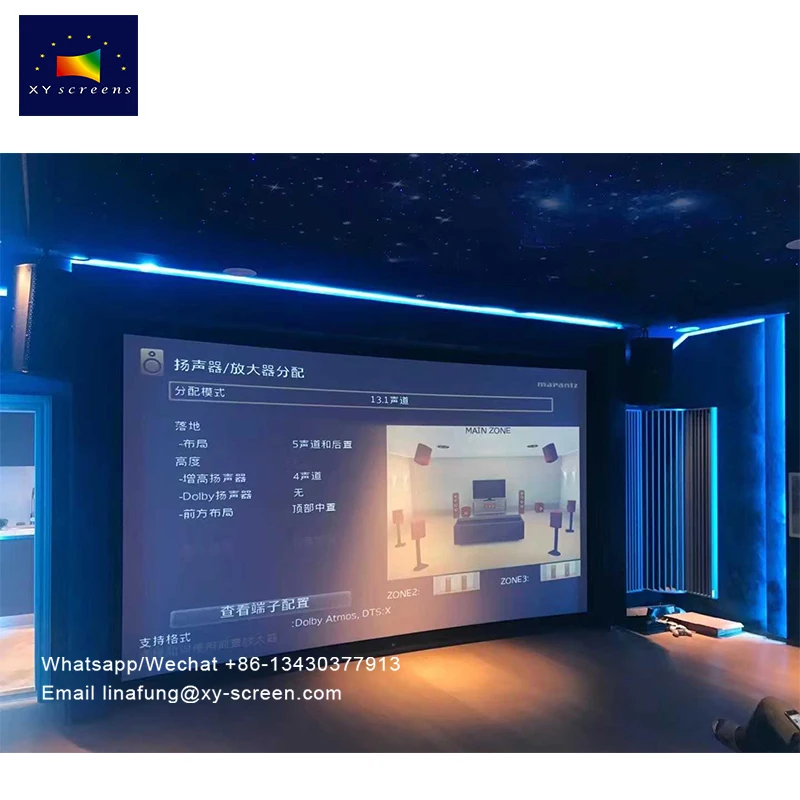 

Professional HIFI AV home theater Custom Size Home Cinema 4K Acoustic Speaker Sound Transparent Fixed Frame Projection Screen