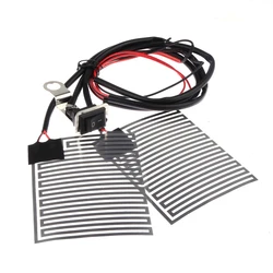 Universal Heated Grips Pads 12V Motorcycle Electric Heating Handle Kit Refit Hand Set Handlebar Adhesive Heated Pad