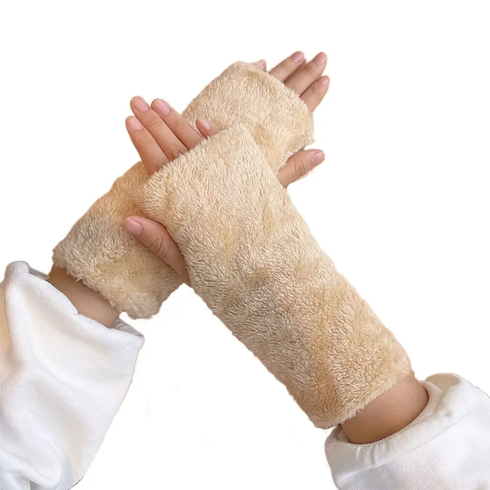 

Outdoor Sports Women's Gloves Arm Warmers Keep Warm Half Finger Gloves Solid Color Fingerless Mittens Gift