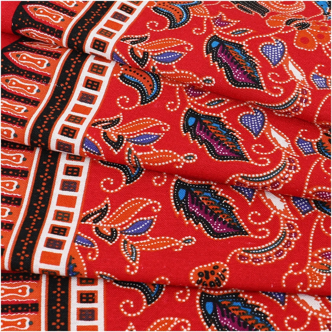 Retro Ethnic Pure Cotton Printed Fabric For Sewing Appareal Bilateral Decoration Cloth DIY Tablecloth Bag Material