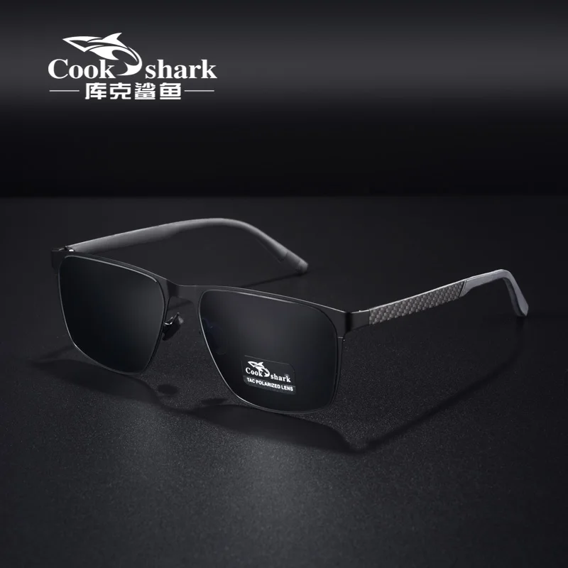 

Модные поляризационные солнцезащитные очки Cook Shark для мужчин, очки для вождения, защита от ультрафиолета, поляризационные линзы, квадратные очки