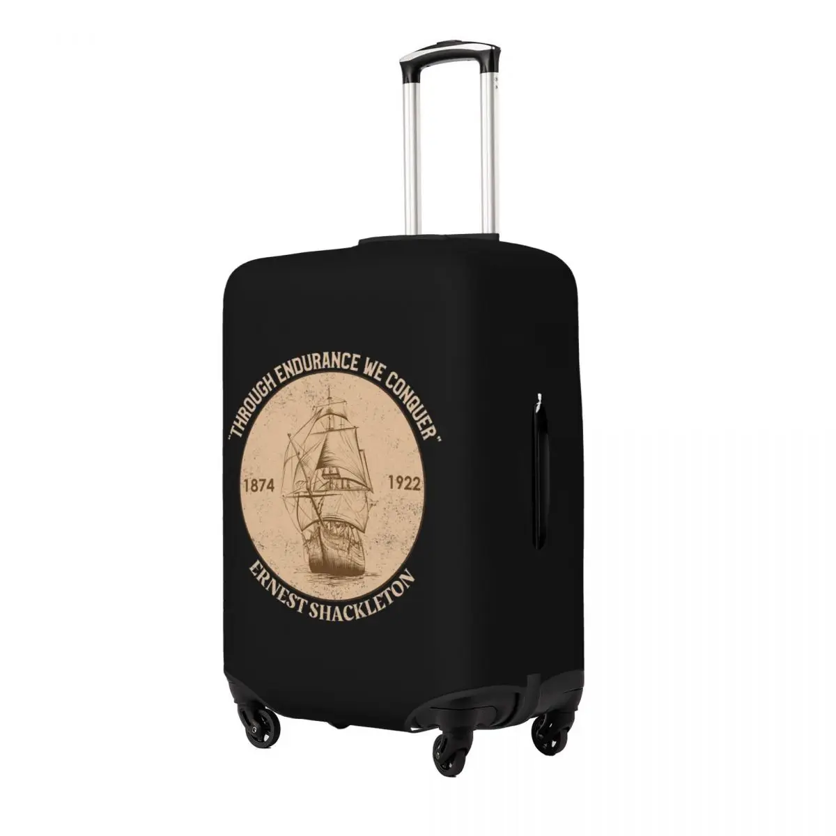 

Sir Ernest Shackleton - Through Endurance We Conqu Suitcase Cover Protection Elastic Trip Luggage Protector Covers 18-32 Inch