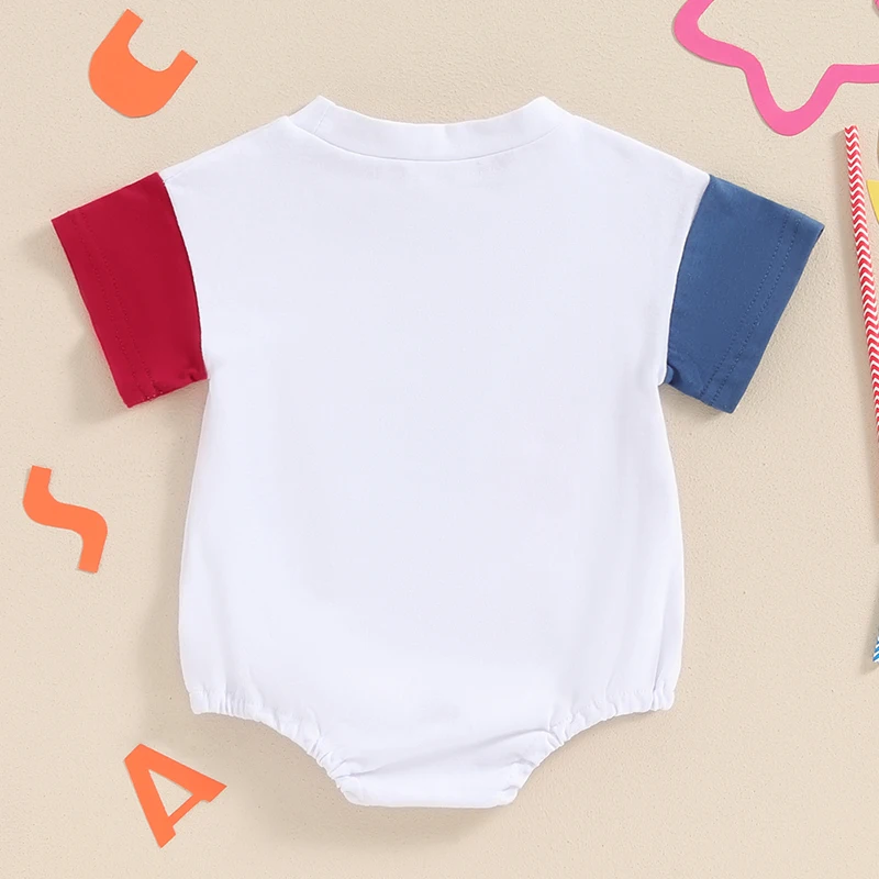 

Newborn First 4th of July Outfit Infant Baby Boy Girl 4th of July Romper T-Shirt Bodysuit Short Sleeve Tops