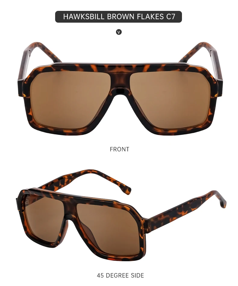 2026 Modische Quadratische Großrahmen-Sonnenbrille für Herren und Damen Luxusmarke Retro Übergroße Shield-Brille für Männer Outdoor-Fahrbrillen – Detail 18