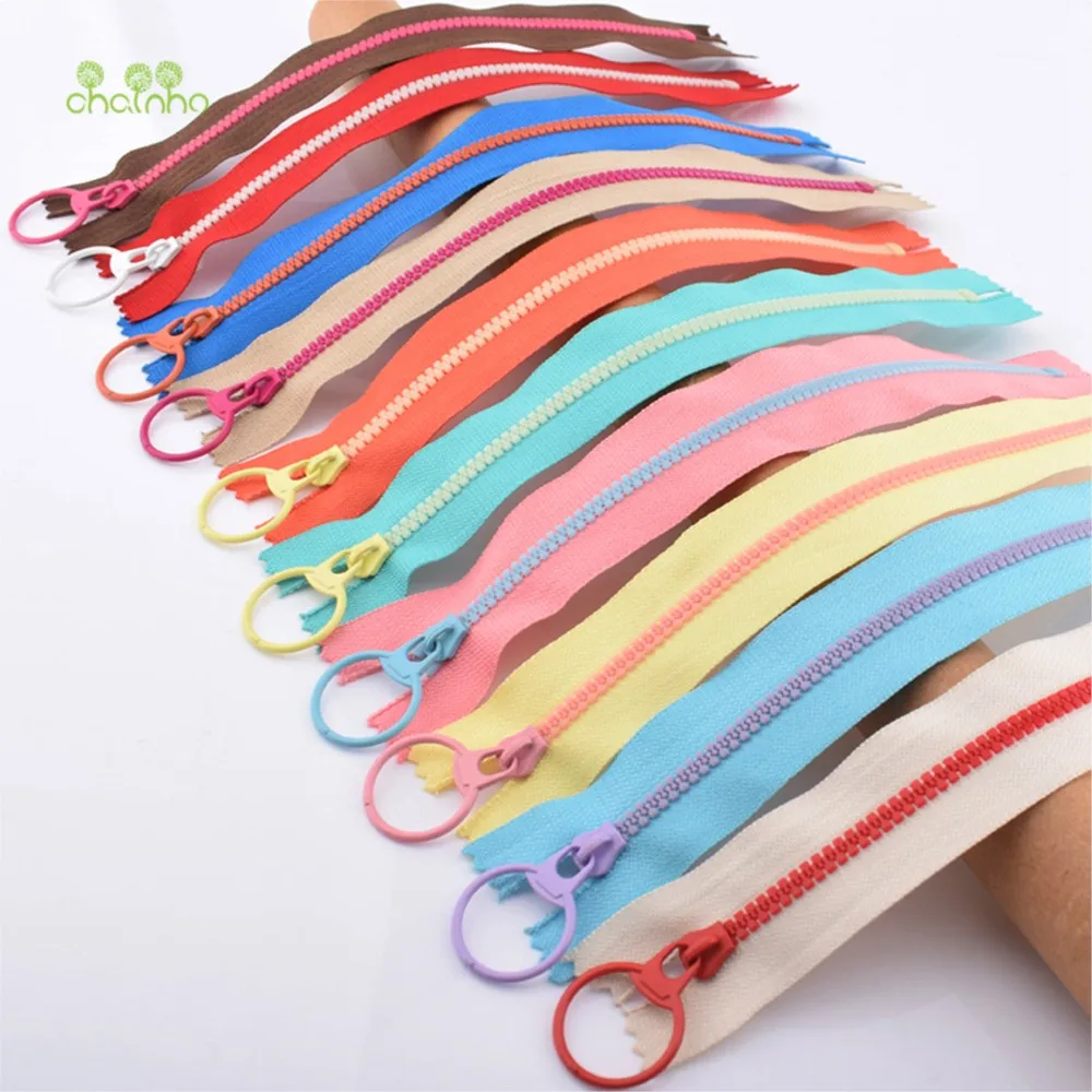 Chainho,Close-End Resin Zipper,Ring Head,For DIY Sewing Bags,Wallet,Purse,Gartments,Crafts,5 Kinds of Lenght,5 Pieces