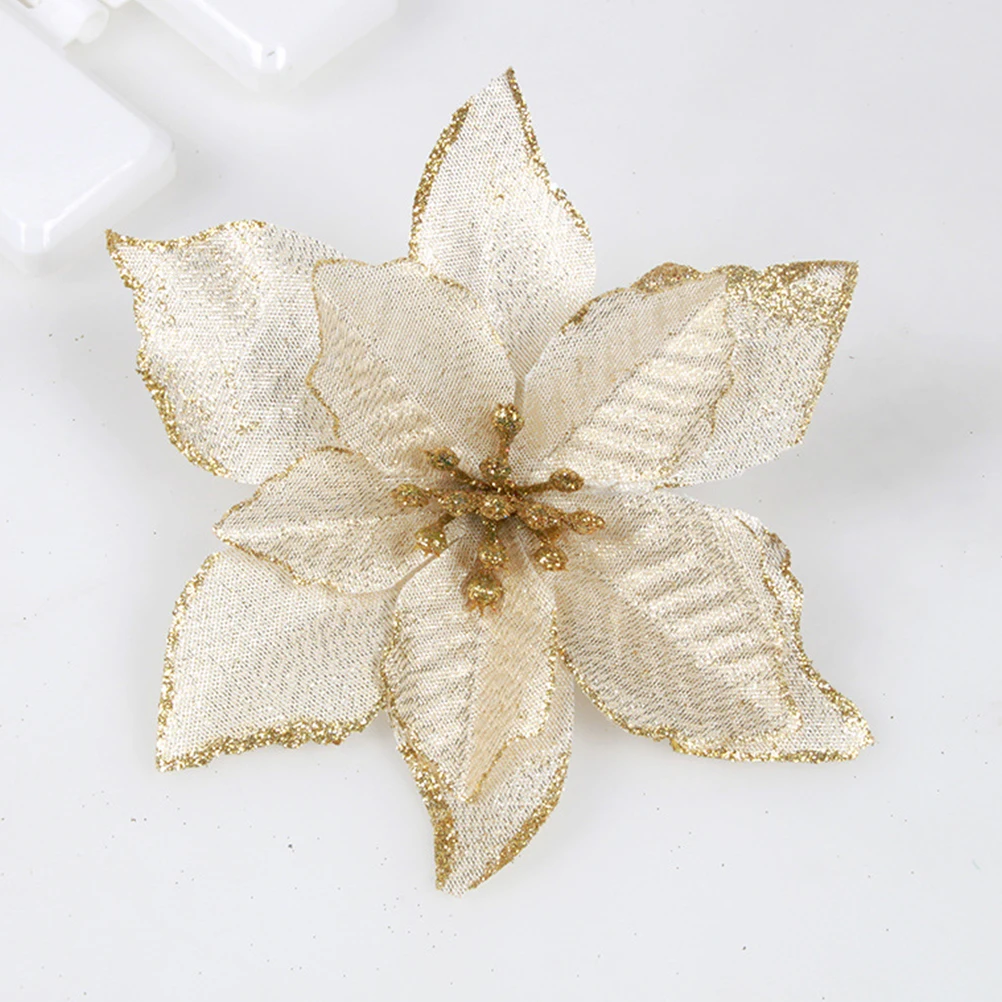

5 Pcs Christmas Flower Decorations Small Ornaments Front Door Garland Artificial Flowers Tree