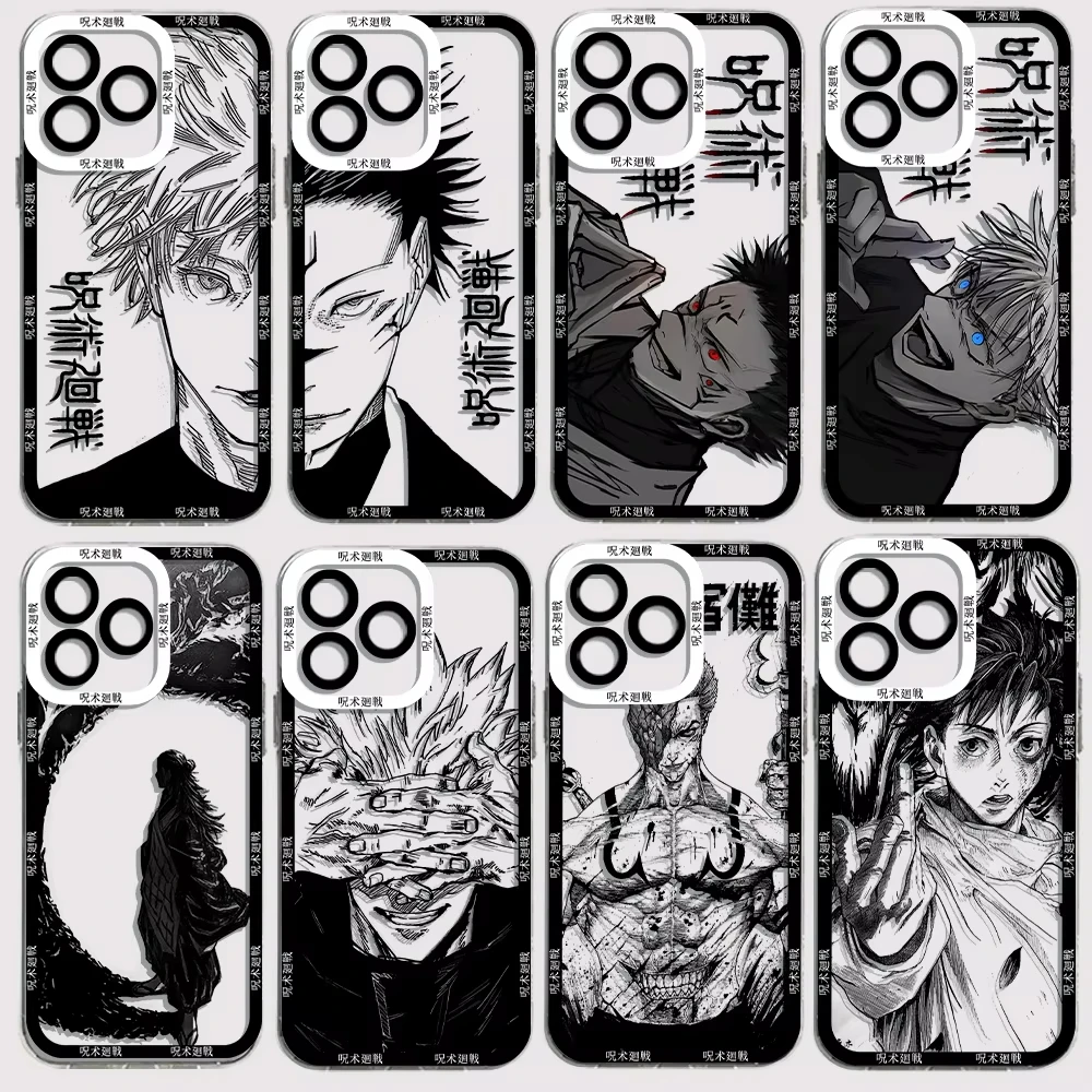 Phone Case For Samsung S26 S25 S24 S23 S22 S21 S20 FE Note20 Plus Ultra Lite Edge 5G Anime Jujutsu Kaisen Clear Soft TPU Cover