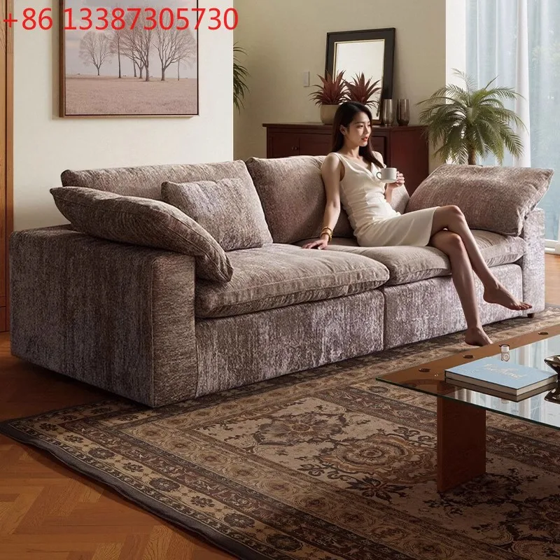 

Wabi Stillwind Chenier Dual-purpose Cloud Sofa Lazy Wind Straight Arrangement Fabric Sofa