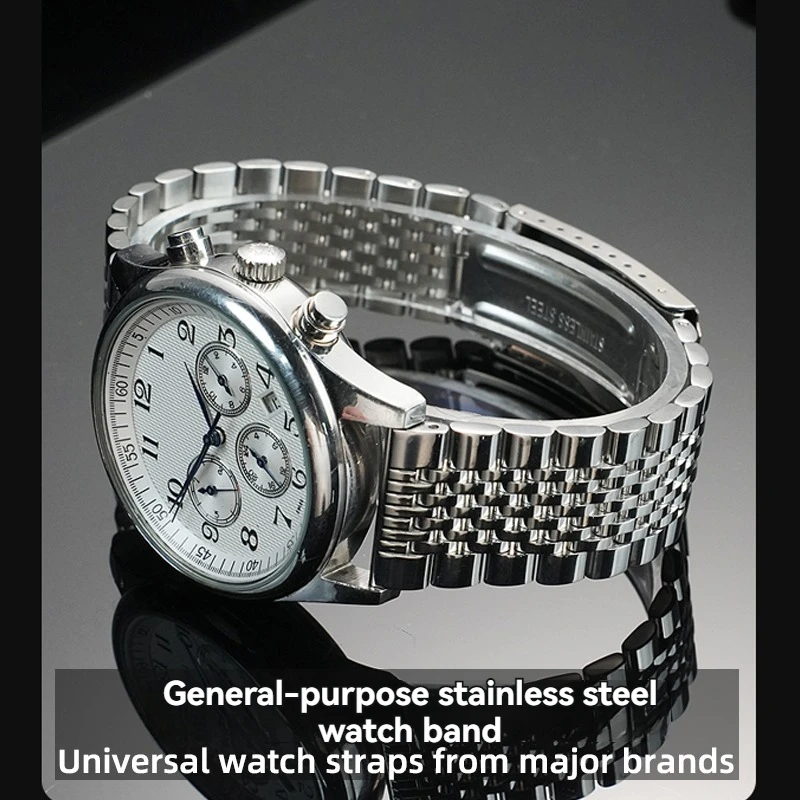 シチズン、ティソ、アルマーニ、カシオDW対応、多ブランド汎用、通気性のあるブレスレット付きメンズソリッドステンレススチール腕時計、20mm/22mm