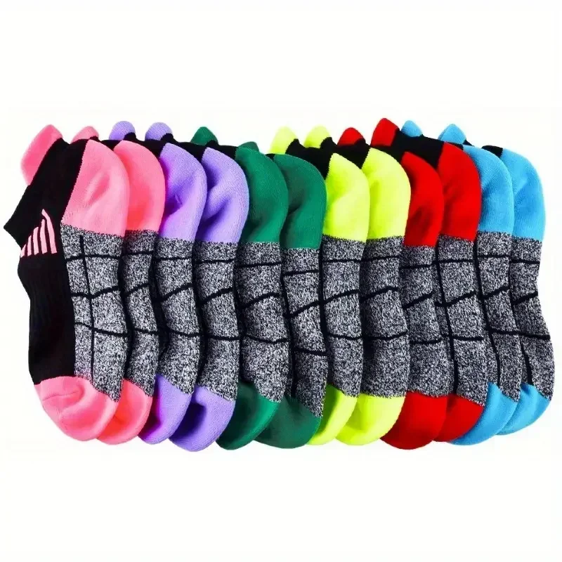 

6 пар женских спортивных компрессионных носков — низкие дышащие влагоотводящие носки, подходящие для бега и занятий спортом на открытом воздухе