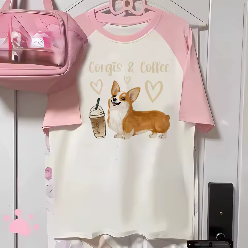 Corgi t-shirts women streetwear t-shirts female streetwear graphic clothing