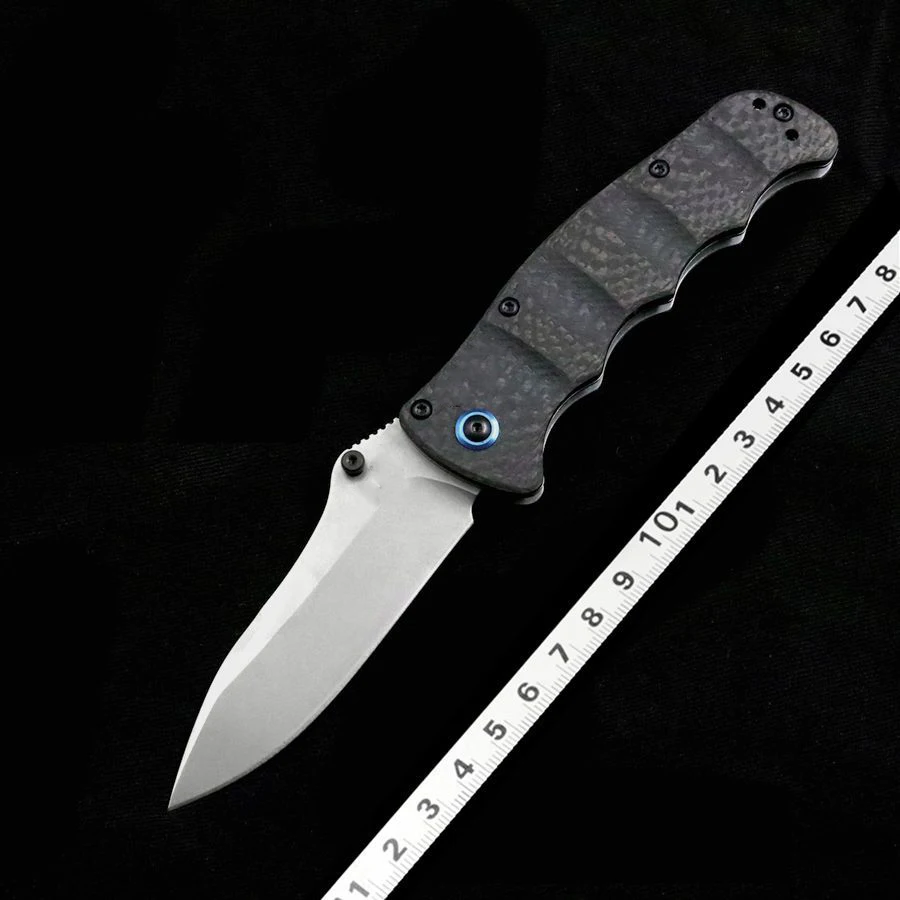 

M390 Blade BM 484 Tactical Folding Knife Carbon Fiber Handle Stone Washing Wilderness Survival Safety Pocket Knives