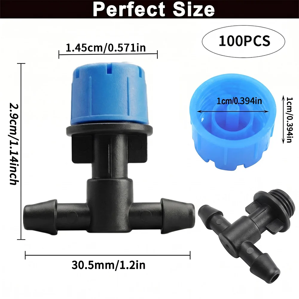 100 Stück Einstellbare 6-Loch-Tropfbewässerungsventile Mikro-Tropfsprinkler für Garten, Gewächshaus, Rasen und Blumenbeet-Bewässerung – Detail 2