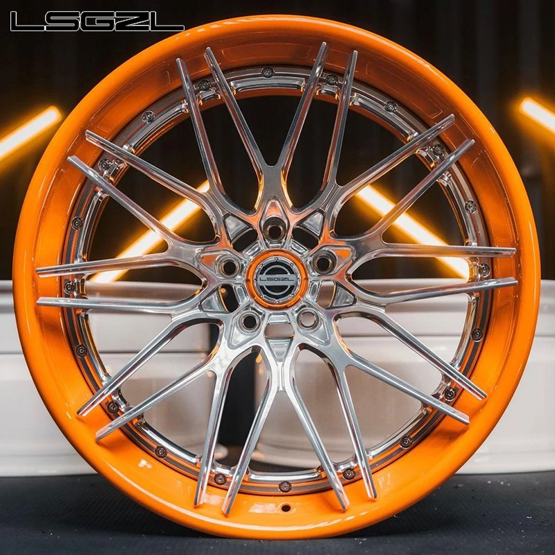 lsgzl forged 2-piece custom 6x139.7 5x114.3 5x130 for . C8 Ferrari concave deep dish alloy rim 16-26 inch car wheel