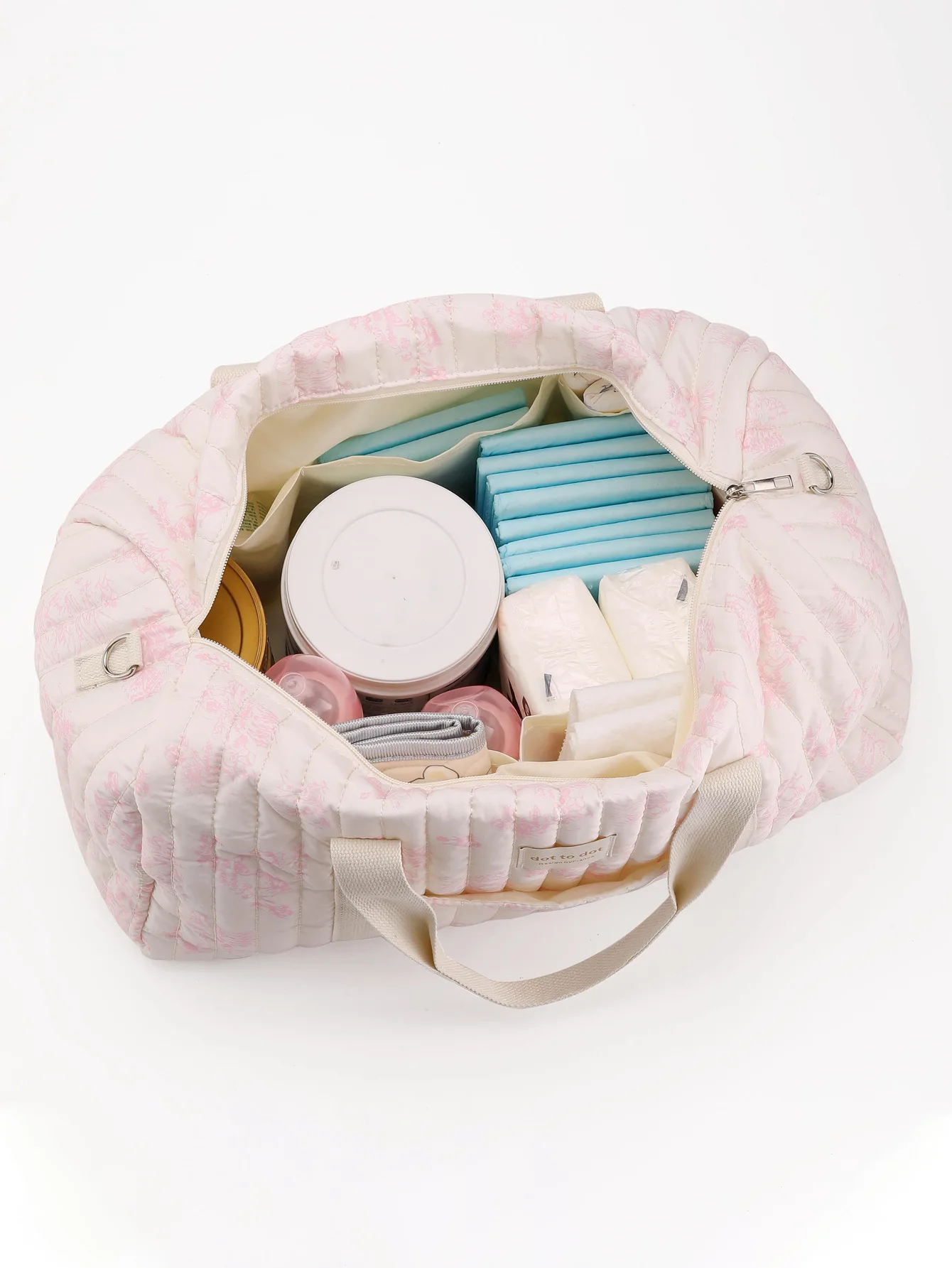 الوليد رعاية الطفل حقيبة حفاضات المومياء حقيبة كتف التطريز مبطن عربة حفاضات التخزين المنظم حقائب اليد الكبيرة مع القلب #5