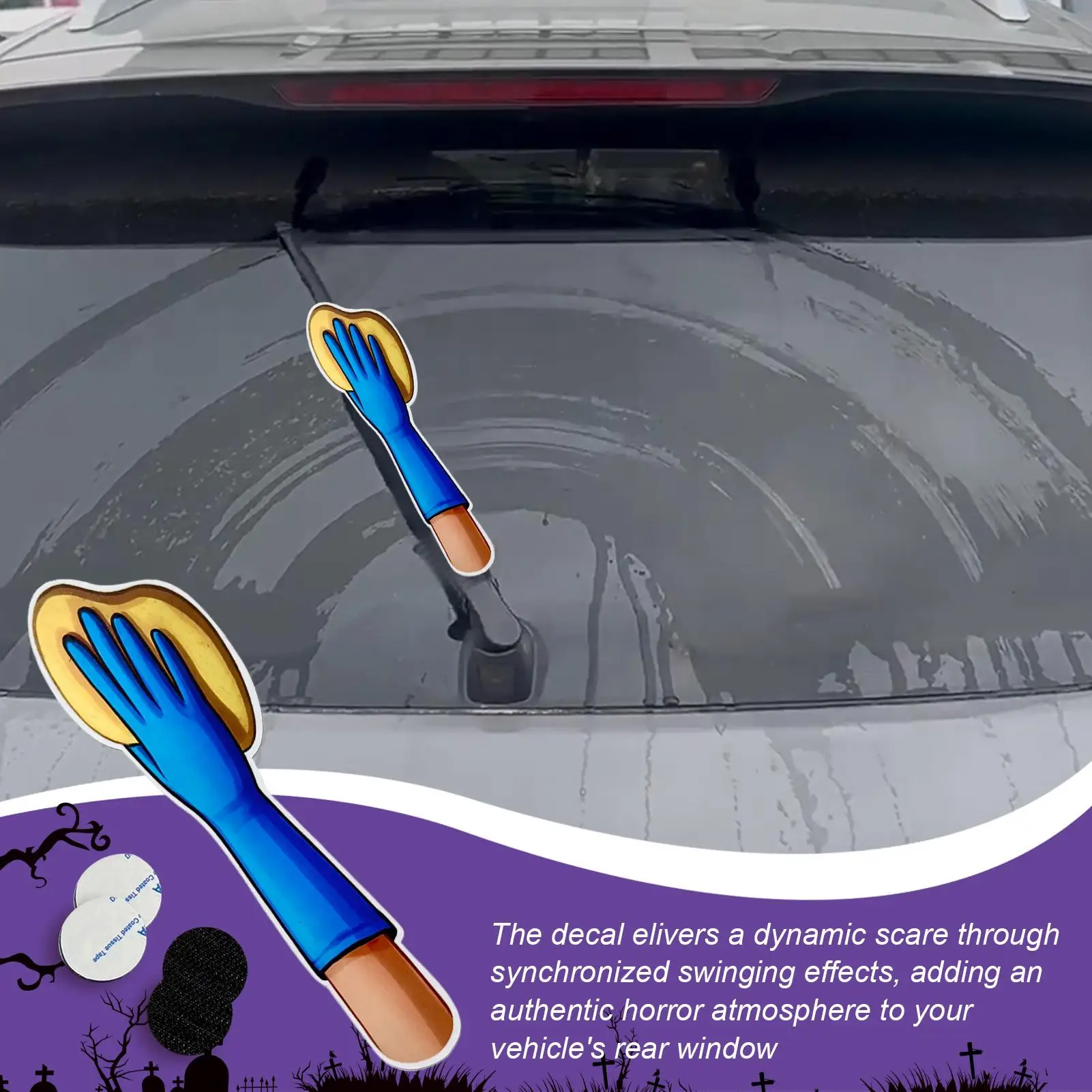 

Car Wiper Decoration Halloween Decoration PVC Rear Windshield Wiper Sticker For Truck Business Trailer Boat Glass Notebook