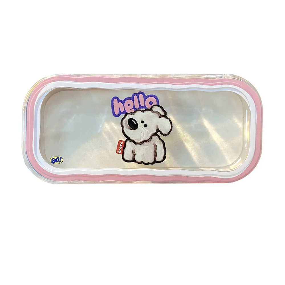 

Пластиковый чехол для очков для щенков, прозрачный ящик для хранения солнцезащитных очков с мультяшными животными, портативный видимый защитный чехол для очков