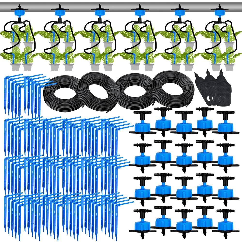 

Комплект для капельного орошения 100-10М, 4/2-ходовой, 8L, с дождевателями-стрелами, для горшечных растений, система полива с передатчиком