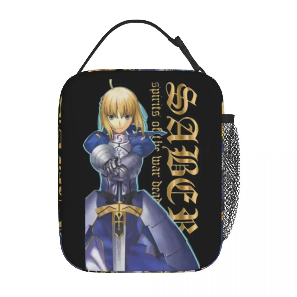 مصير البقاء ليلة صابر أنيمي مصير رين بسيط معزول أكياس الغداء كبيرة قابلة لإعادة الاستخدام حقيبة حرارية حمل علب الاغذية العمل في الهواء الطلق الغذاء حقيبة #1