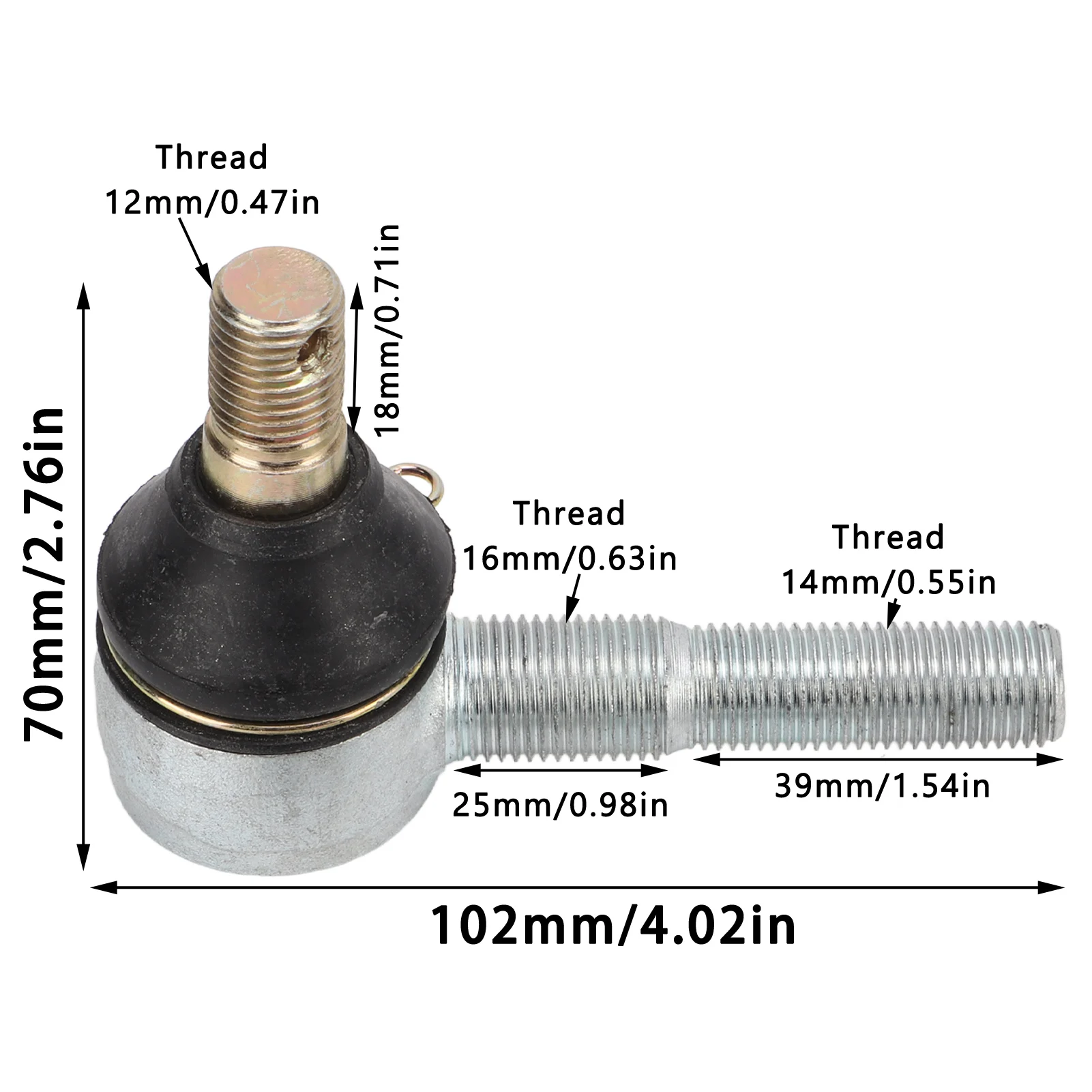 

Tie Rod Ball Joint, ATV Ball Joint M12 Steel Rustproof for 125cc 150cc 200cc 250cc UTV Go Kart Quad Motorcycle