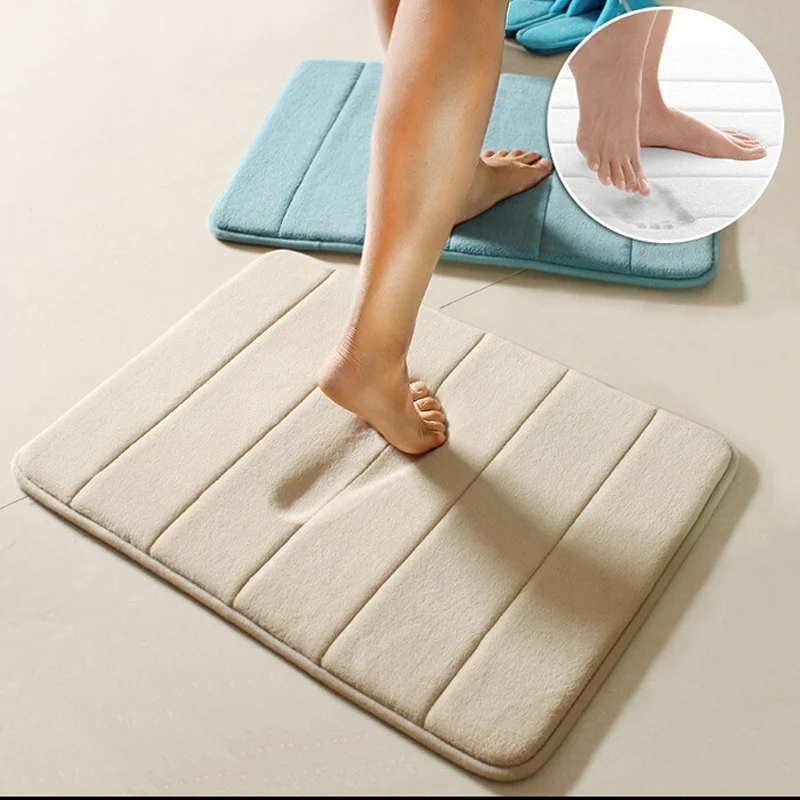 40x60cm felpudos puerta de entrada Non Slip Shower Rug Water Area Bathroom Living Room Carpet Soft Memory Foam Shower Bath