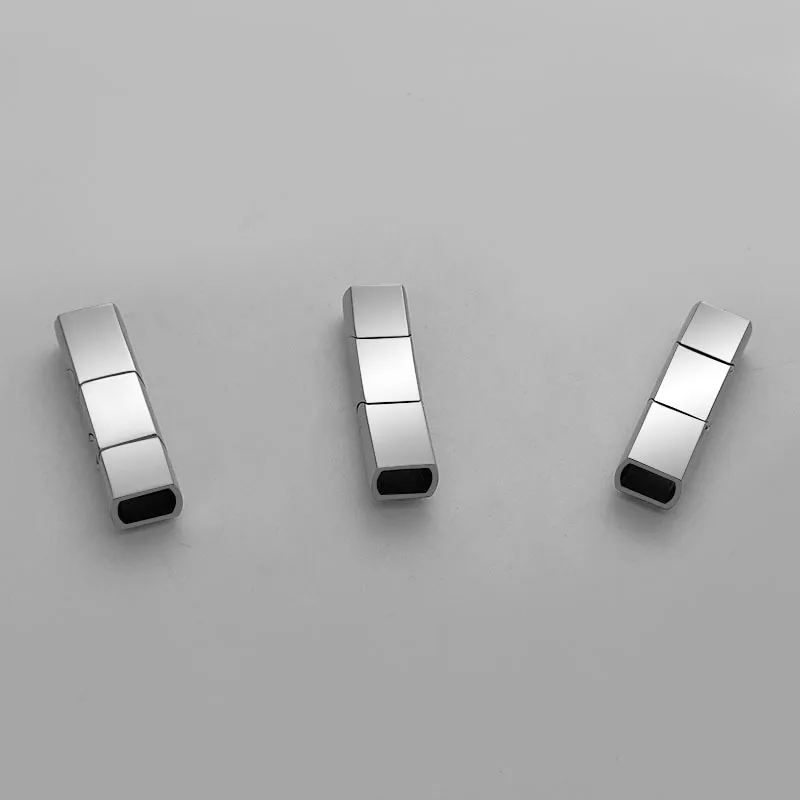 10pcs Extended Stainless Steel Clasp Three Parts Magnetic Clasps 12*6mm 8*5mm Hole for Bracelet DIY Jewelry Making Accessories