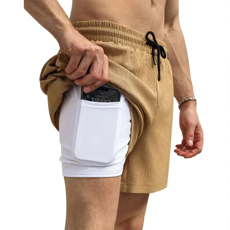 Cross-border American Summer Men's Casual Sports Shorts Men's Three-quarter Shorts Quick Dry Double-woven Shorts